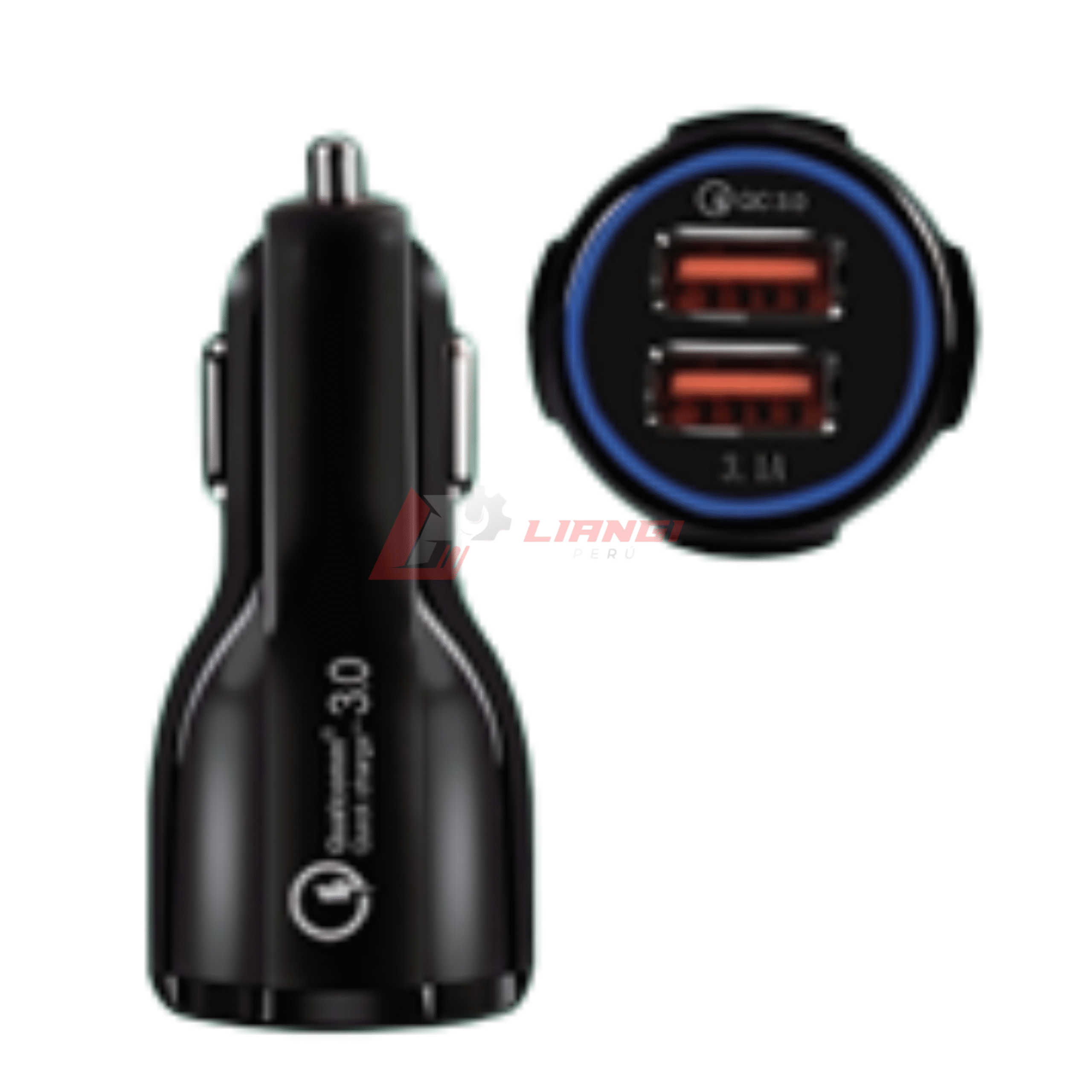 Cargador USB para vehículos y buses, práctico y seguro para mantener dispositivos con batería en todo momento.